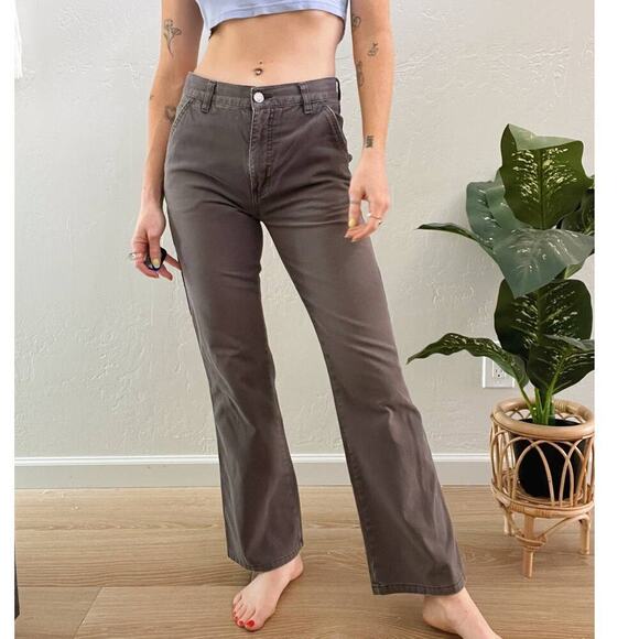 Y2K Calvin Klein Chocolate Brown Mid Rise Cargo Pants - Picture 2 of 8